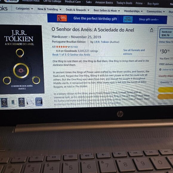 JRR Token Lord Of The Rings Trilogy Hardback Books in Portuguese - Picture 9 of 9